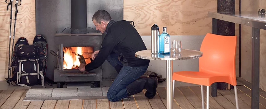 Open Hearth Wood Fireplace Installation in Canton de Magog, QC