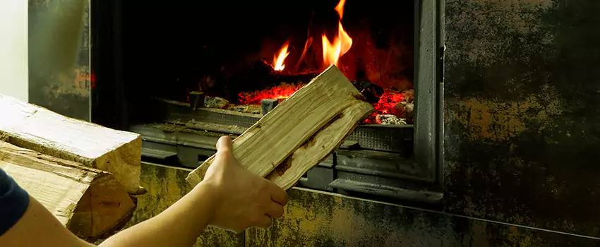 Wood Stove Heat Resistant Wall Repair in Canton de Magog, Quebec